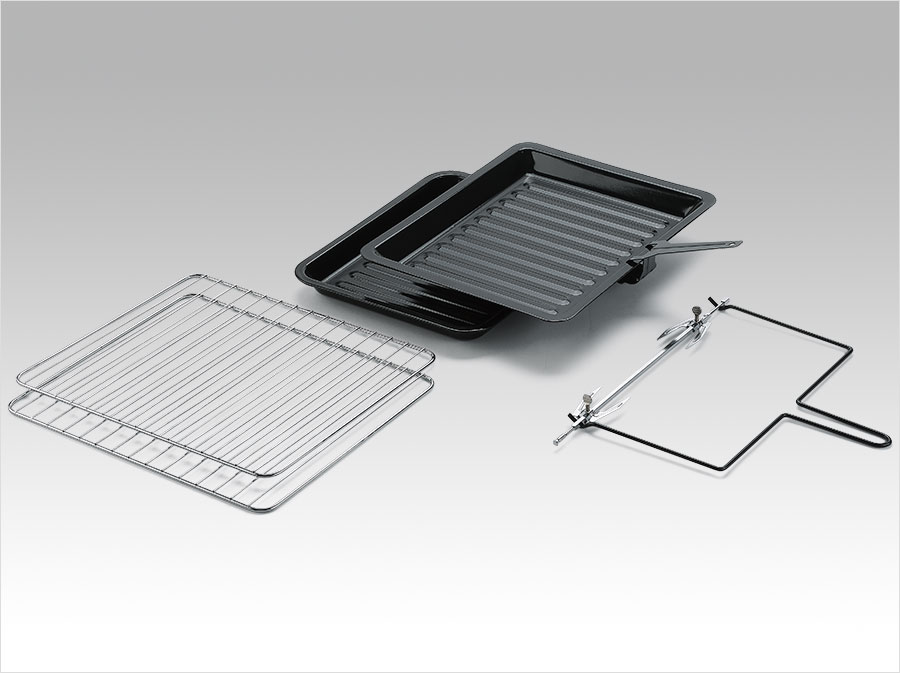 黑眼睛廣告為漢美馳拍攝的電轉大容量臺式烤箱實物圖-配件